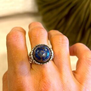 Blue Lapis Dian Malouf sterling silver ring